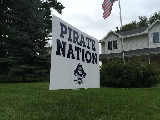 A poster saying "Pirate Nation" from the case study: Howard-Suamico School District and Alumni Nations