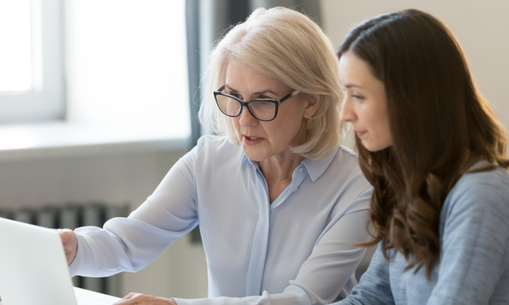 an alumni mentoring a K12 current student
