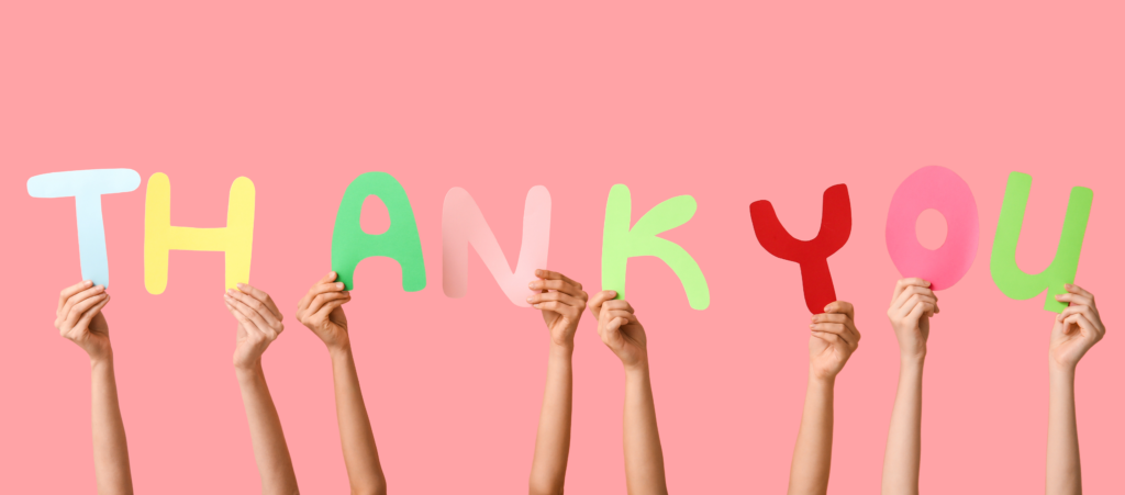 Students expressing gratitude to alumni donors for their generous support