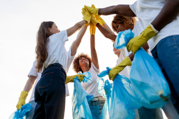 Students helping out at a fundraising event.