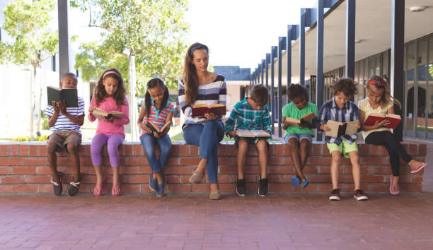 Students sitting on a brick wall representing building your foundation first.